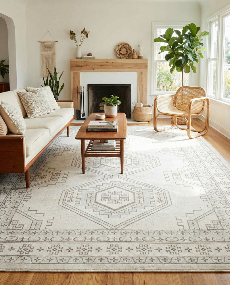 Savannah Elegance Collection Area Rug -  Tybee (Ivory) Rectangle Ivory  lifestyle 16