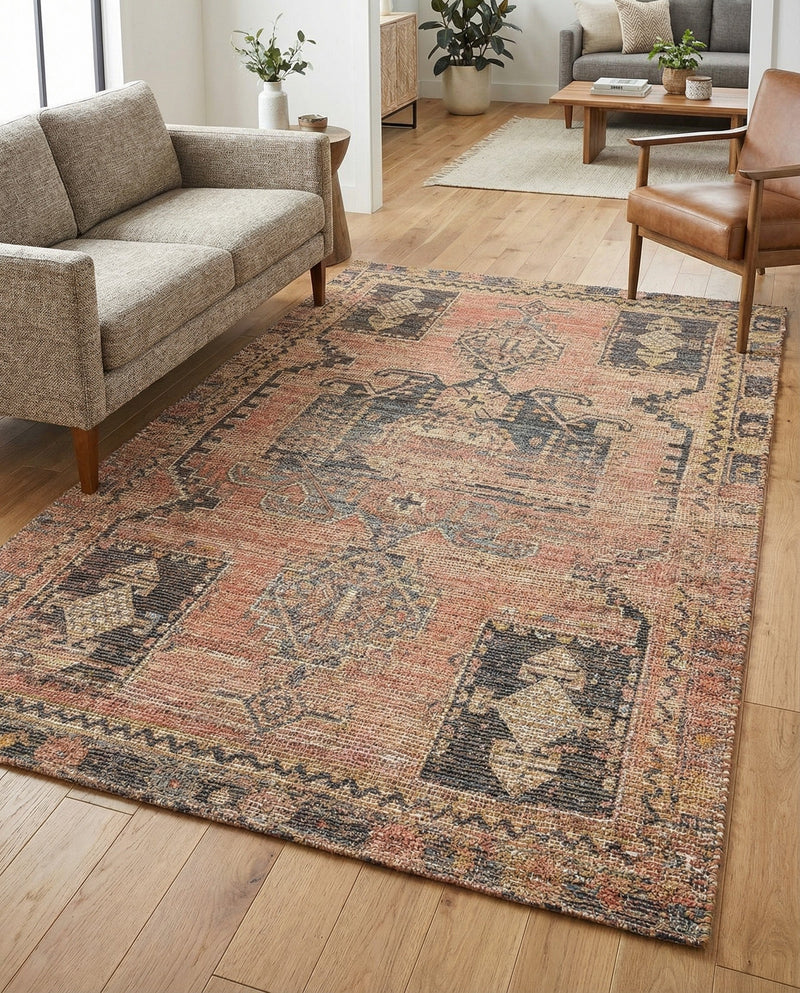 Savannah Threads Collection Area Rug -  Sonoran Rectangle Antique Red  lifestyle 9