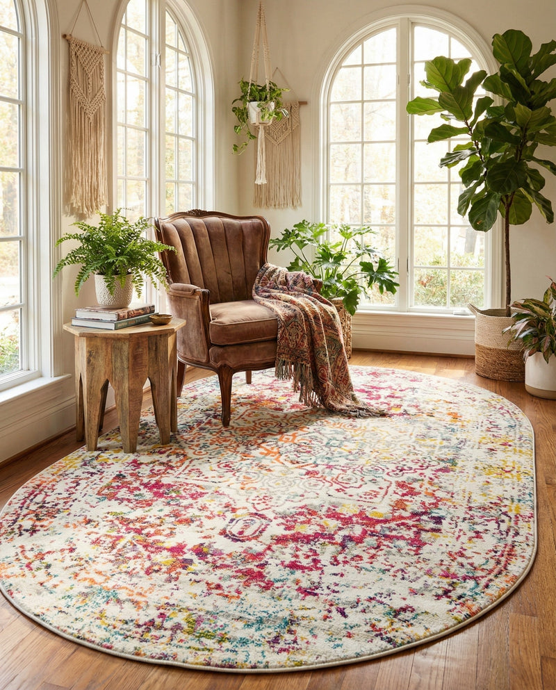 Georgetown Rugs Collection Area Rug - Dupont (Light Multi) Oval Light Multi  lifestyle 73