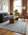 Hampton Stripes Wool Collection Area Rug - Montauk Rectangle Earl Gray  lifestyle 24