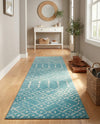 Marrakesh Lattice Collection Area Rug - Casablanca (Teal blue) Runner Teal blue  lifestyle 72