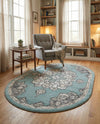 Beverly Grove Collection Area Rug - Melrose (Aqua) Oval Aqua  lifestyle 61