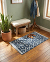 Copenhagen Edge Collection Area Rug -  Tivoli Rectangle Blue  lifestyle 48