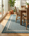 Terrace Fringe Collection Area Rug - Veranda (Teal) Rectangle Teal  lifestyle 8