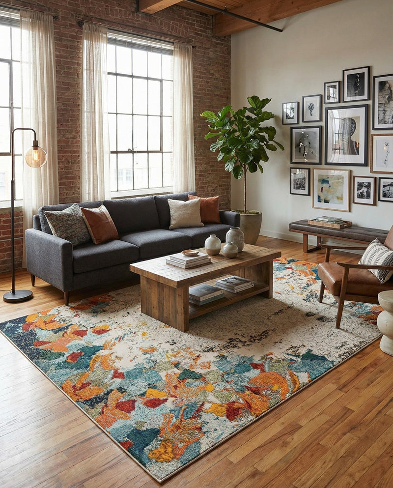 Chromatic Oasis Collection Area Rug -  Twilight Rectangle Multi  lifestyle 10