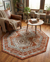 Savannah Elegance Collection Area Rug -  Tybee (Terracotta) Octagon Terracotta  lifestyle 58