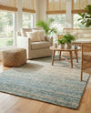 Savannah Threads Collection Area Rug -  Gobi Rectangle Ivory and Blue  lifestyle 34