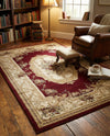 Versailles Elegance Collection Area Rug -  Louveciennes (Red) Rectangle Red  lifestyle 14