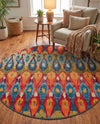 Urban Terrace Collection Area Rug -  Compass Round Multi  lifestyle 49