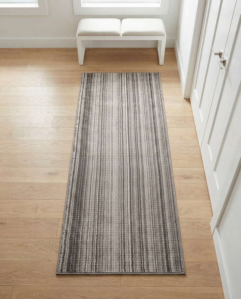 Jewel Oasis Collection Area Rug - Sapphire (Gray) Runner Gray  lifestyle 53
