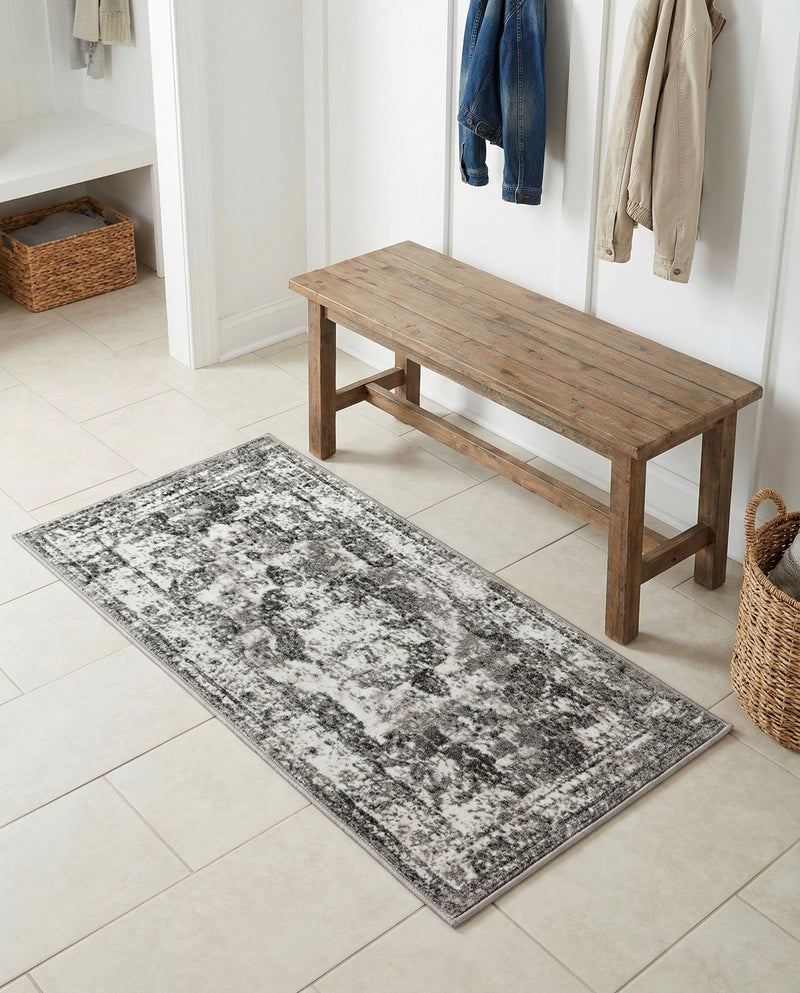 Riviera Elegance Collection Area Rug -  Menton (Gray) Runner Gray  lifestyle 76