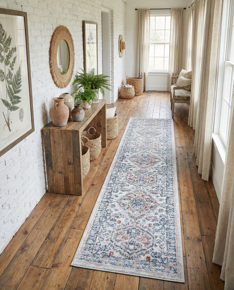 Aegean Elegance Washables Collection Area Rug -  Patmos Runner Ivory  lifestyle 78