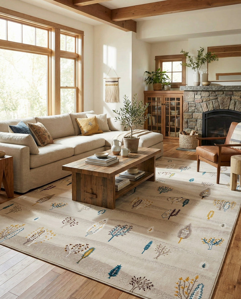 Coastal Haven Collection Area Rug -  Surfside Rectangle Ivory  lifestyle 11