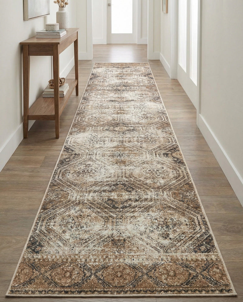Coastal Manor Collection Area Rug -  Oceanfront Runner Blue Beige  lifestyle 36