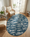 Seaside Haven Rugs Collection Area Rug -  Oceanview Oval Blue  lifestyle 34