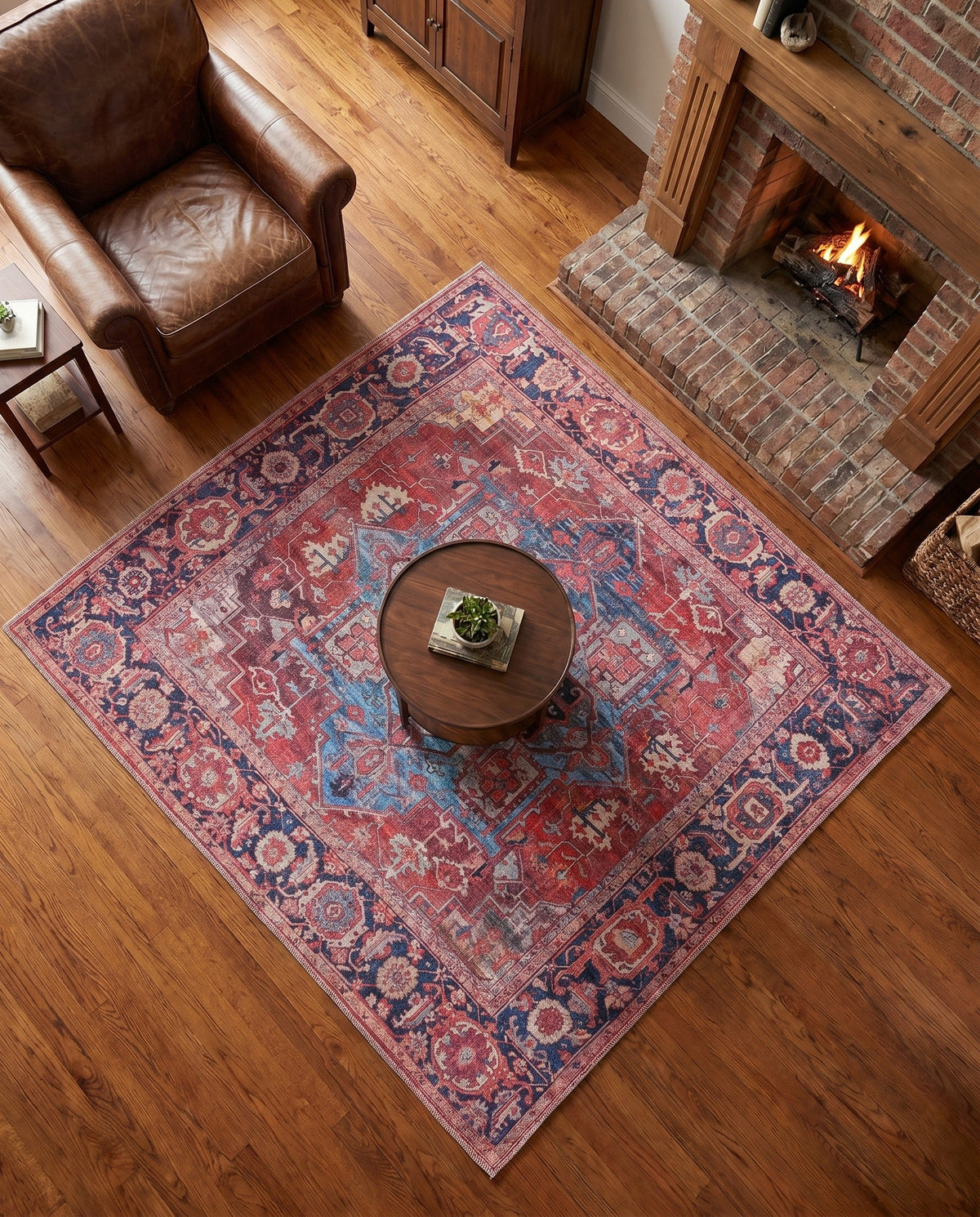 Zahara Oasis Collection Area Rug -  Essaouira Square Rust Red  lifestyle 91