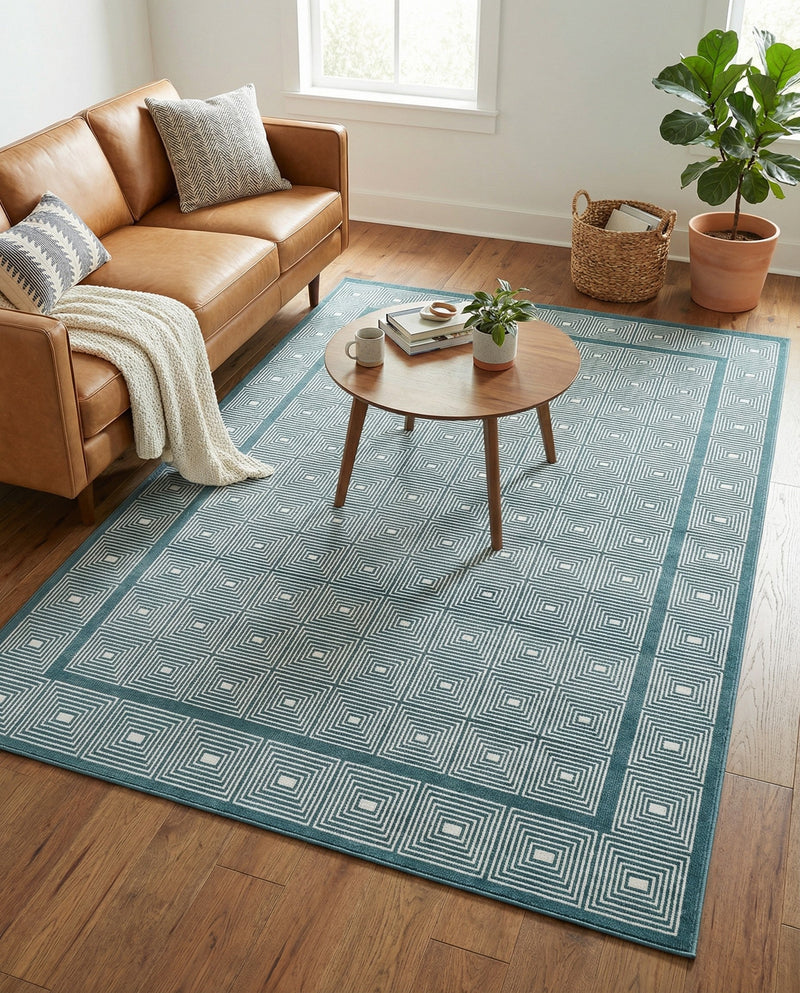 Aravalli Collection Area Rug -  Jaipur Rectangle Aegean Blue  lifestyle 13