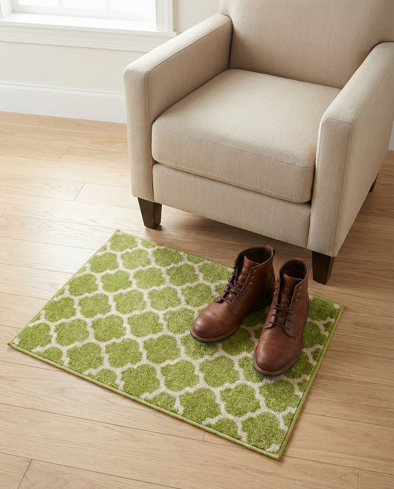 Lattice Gardens Collection Area Rug -  Bloomfield (Light Green) Rectangle Light Green  lifestyle 16
