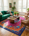Caribbean Cove Collection Area Rug -  Nevis Rectangle Fuchsia  lifestyle 21