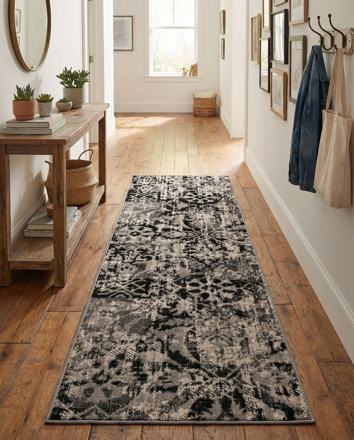 Geneva Terrace Collection Area Rug -  Morges Runner Gray  lifestyle 103