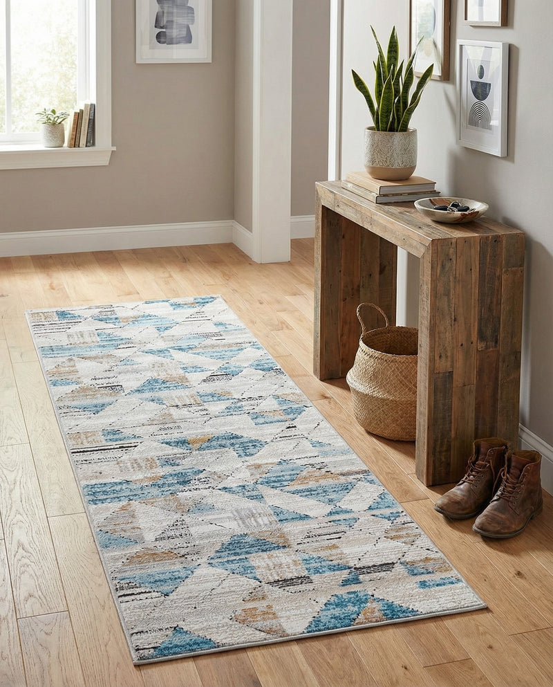 Dresden Elegance Collection Area Rug - Meissen Runner Blue  lifestyle 48