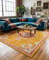 Brighton Terrace Collection Area Rug - Hove (Gold) Rectangle Gold  lifestyle 28