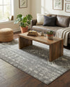 Brighton Stripes Collection Area Rug - Sussex (Ivory and Gray) Rectangle Ivory and Gray  lifestyle 40