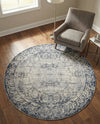 Coastal Manor Collection Area Rug -  Sailview Round Dark Blue  lifestyle 43