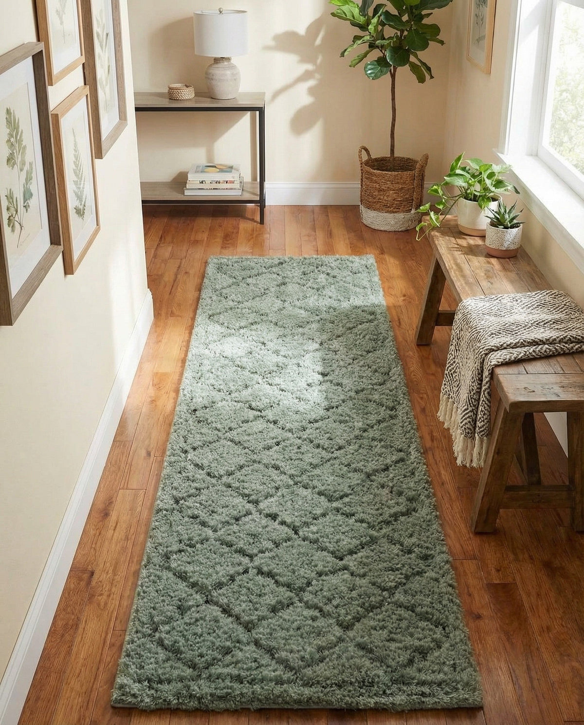 Trellis Haven Collection Area Rug -  Havencrest Runner Green  lifestyle 124
