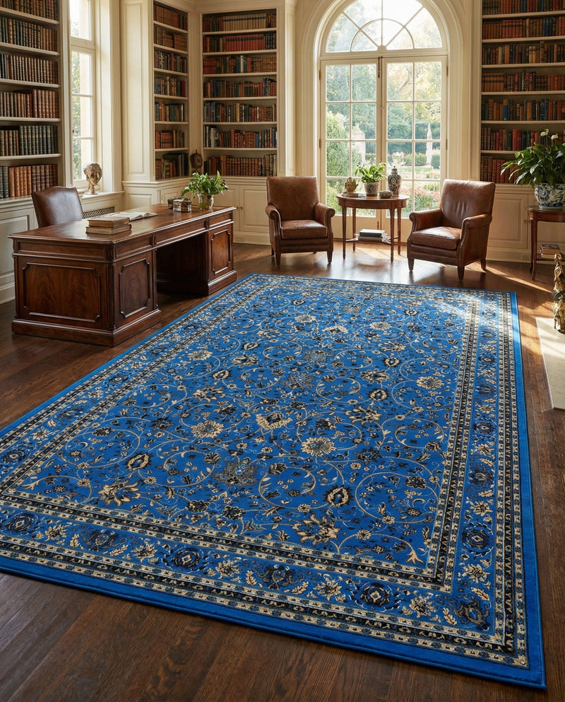 Isfahan Elegance Collection Area Rug - Naghsh-e Jahan (Dark Blue) Rectangle Dark Blue  lifestyle 15