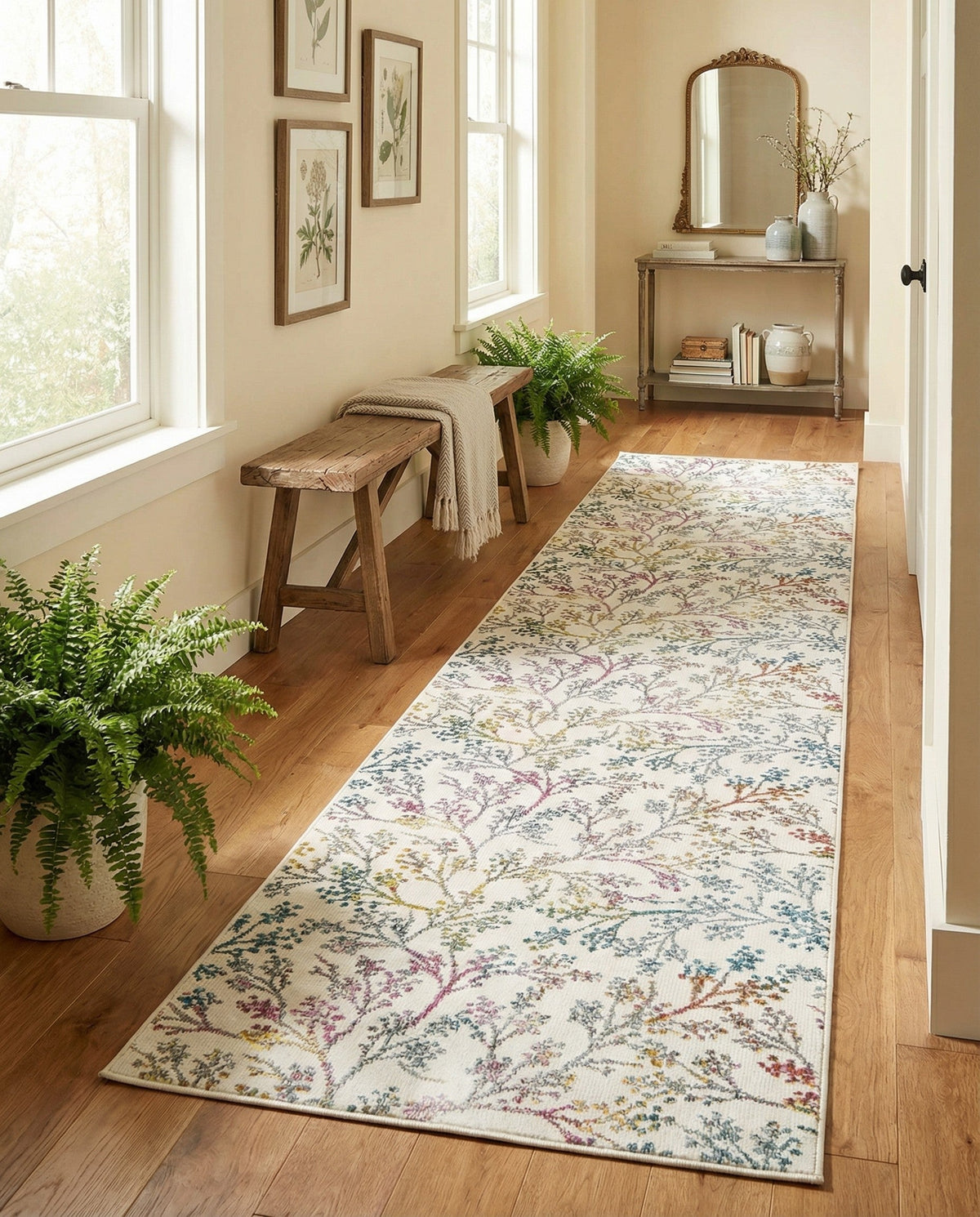 Meadow Breeze Collection Area Rug -  Sunbeam Runner Ivory  lifestyle 65