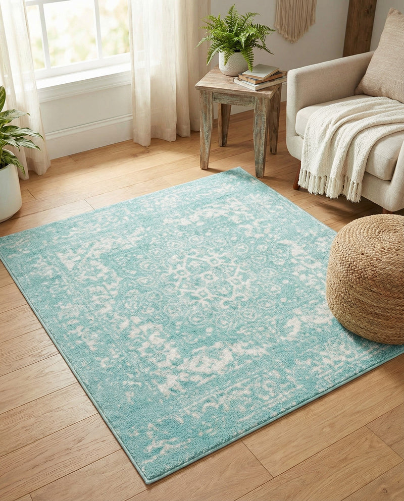 Georgetown Rugs Collection Area Rug - Dupont (Aqua) Square Aqua  lifestyle 42