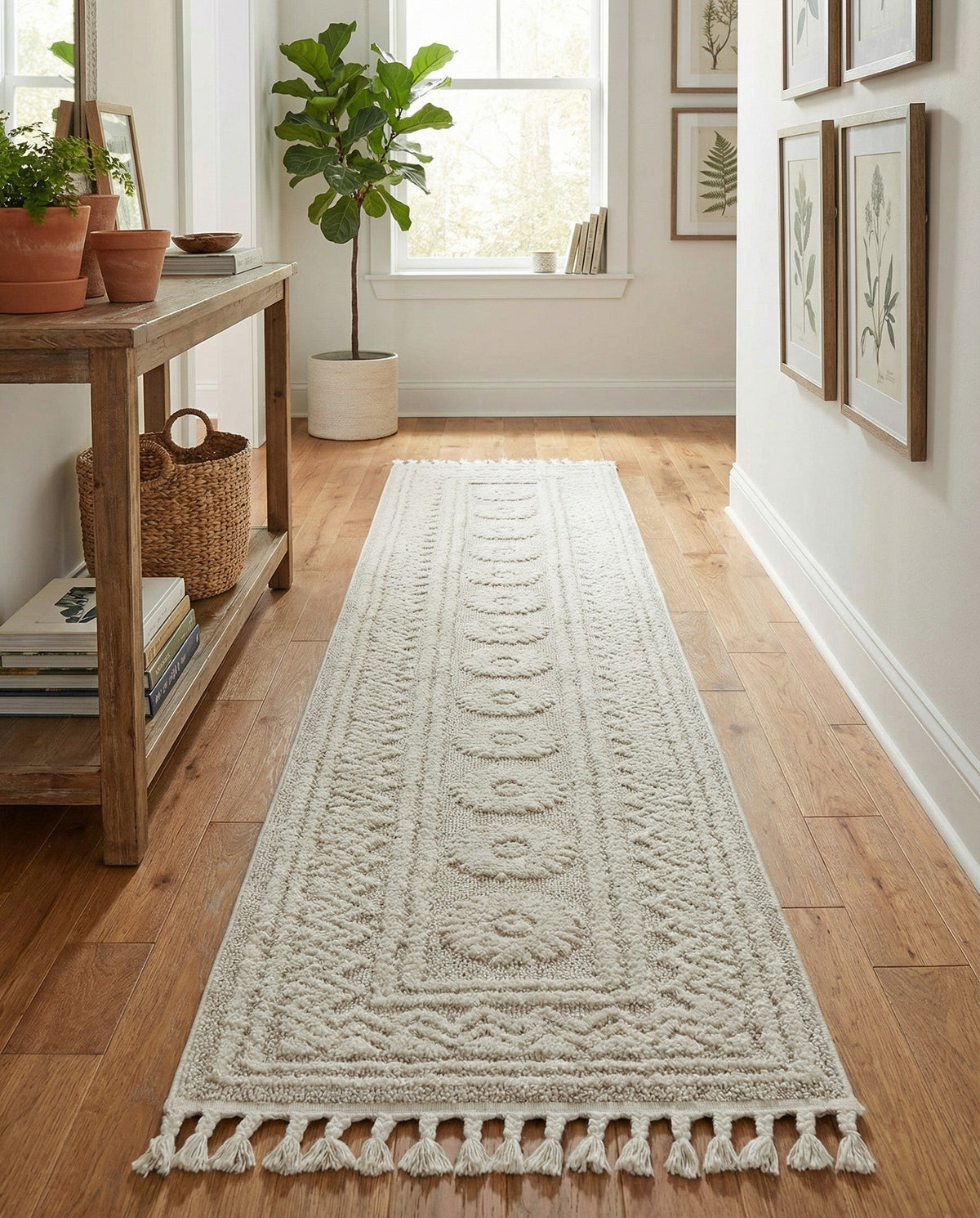 Sahara Chic Collection Area Rug -  Tangier Runner Ivory  lifestyle 175