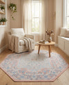 Savannah Series Collection Area Rug - Charleston (Powder Pink) Octagon Powder Pink  lifestyle 60