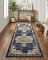 Eden Oasis Collection Area Rug -  Tranquility (Navy Blue) Runner Navy Blue  lifestyle 61