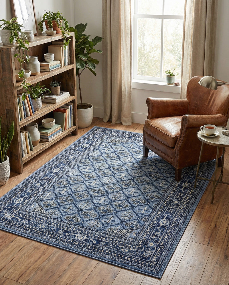 Horizon Collection Area Rug -  Aurora Rectangle Blue  lifestyle 19
