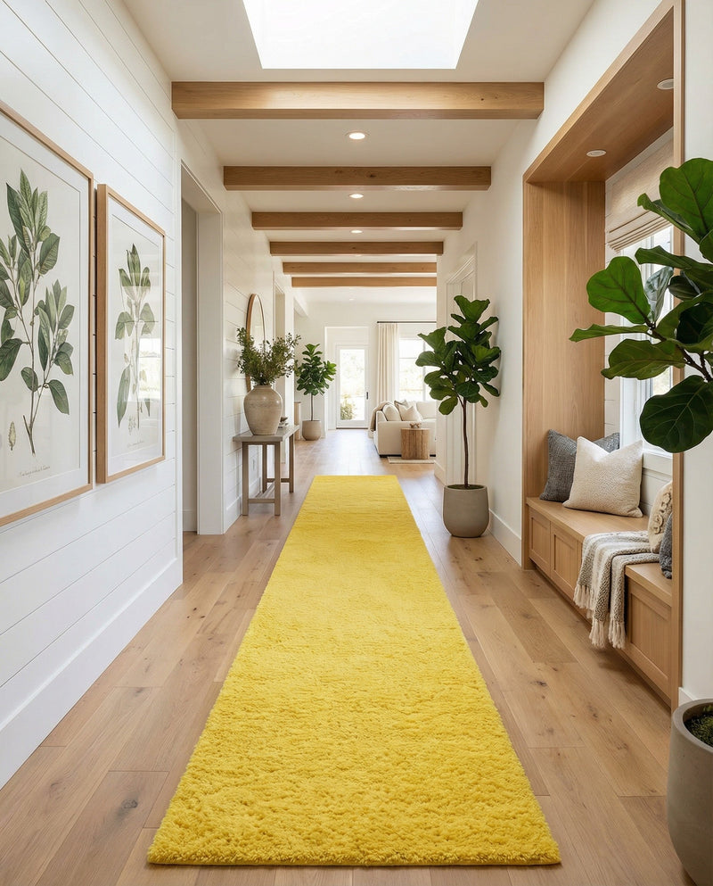 Plush Oasis Collection Area Rug - Serenity (Tuscan Sun Yellow) Runner Tuscan Sun Yellow  lifestyle 55