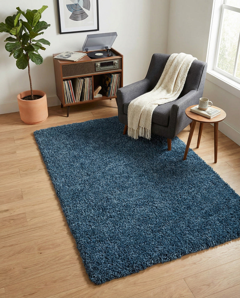 Alpine Plush Collection Area Rug - Verbier Rectangle Dblue  lifestyle 49