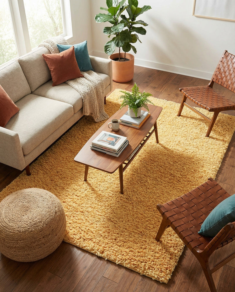Alpine Plush Collection Area Rug -  Cortina (Sun Yellow) Rectangle Sun Yellow  lifestyle 14