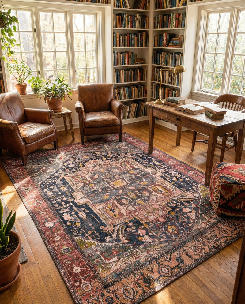Casablanca Tapestry Collection Area Rug - Fes Rectangle Muted Rust  lifestyle 52