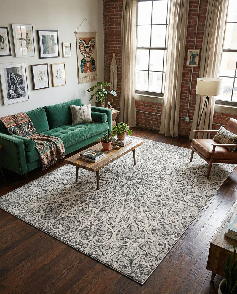 Riviera Elegance Collection Area Rug -  Eze Rectangle Dark Gray  lifestyle 42