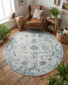 Riviera Elegance Collection Area Rug - Antibes (Light Blue) Round Light Blue  lifestyle 50