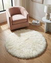 Lambskin Haven Collection Area Rug - Fleeceville Round White  lifestyle 17