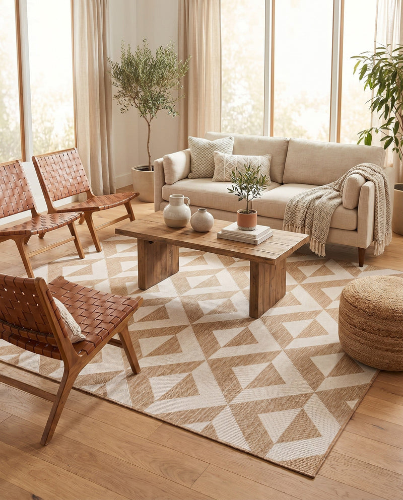 Urban Oasis Rugs Collection Area Rug -  Highrise (Beige) Square Beige  lifestyle 50
