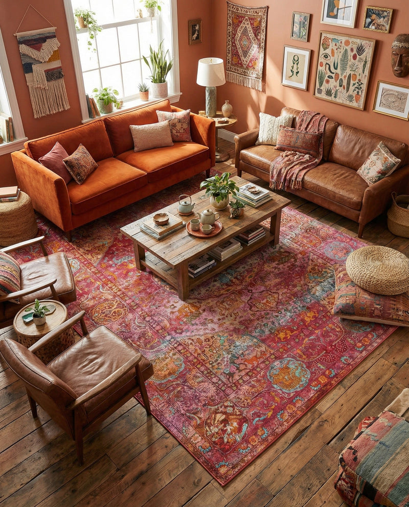 Caribbean Breeze Collection Area Rug -  Xcalak Rectangle Red  lifestyle 21