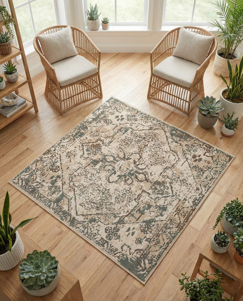 Gobi Sands Collection Area Rug -  Turpan Square Multi  lifestyle 84