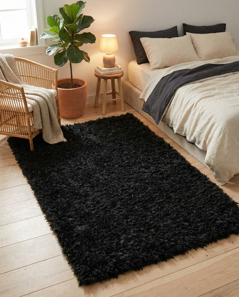 Eternal Plush Oasis Collection Area Rug -  Tranquility (Onyx Black) Rectangle Onyx Black  lifestyle 29