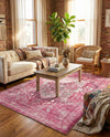 Casablanca Tapestry Collection Area Rug - Fes Rectangle Plumrose Pink  lifestyle 49