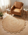 Serenity Braided Jute Collection Area Rug - Mandalay Round Natural  lifestyle 16