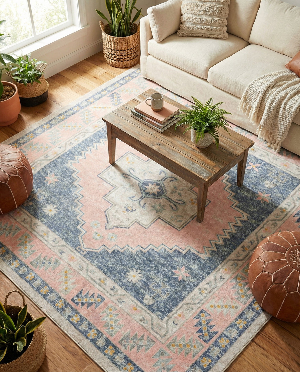 Savannah Series Collection Area Rug -  Augusta (French Blue) Square French Blue  lifestyle 91